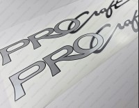 ProCraft Tracker Marine Boat Logo Silver Decal Set of 2